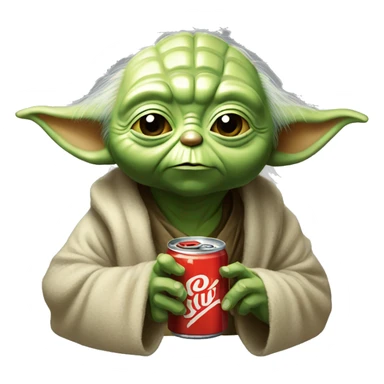 Yoda buvant une canette de coca  sticker