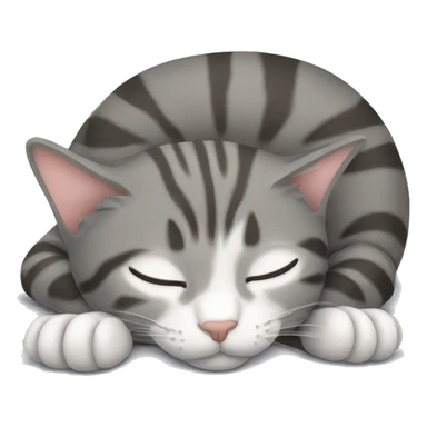 cat sleeping gray tabby sticker