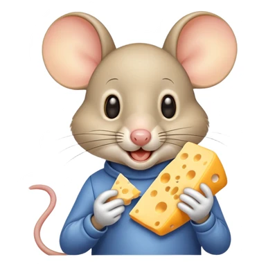 Jerry mouse from Tom and Jerry eating cheese sticker