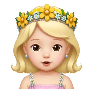 baby with flower tiara sticker