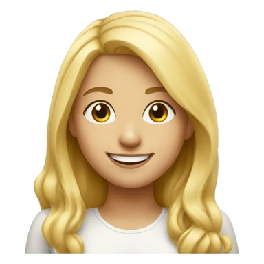 smiling blonde girl portrait sticker