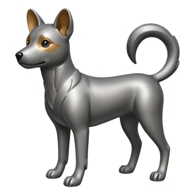 gray metal painted dog sticker