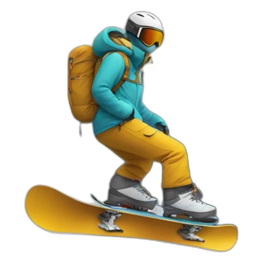 Snowboard on mountain sticker