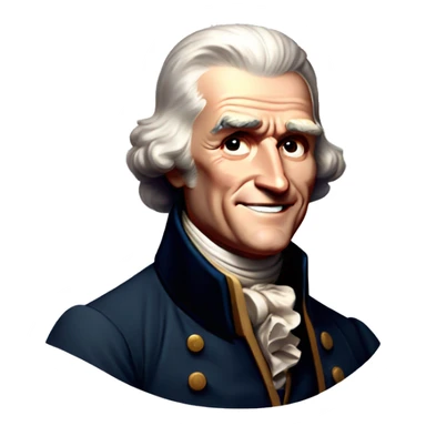 Thomas Jefferson smiling and winking sticker