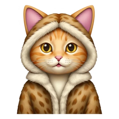 cat in fur coat sticker
