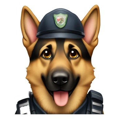 German shepherd as a safety officer sticker