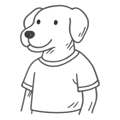 dog wearing a t-shirt sticker