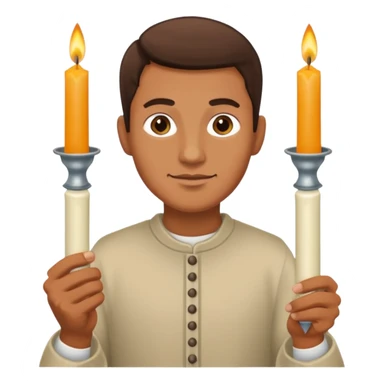 man holding candles sticker