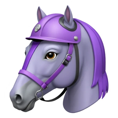 purple horse with helmet sticker
