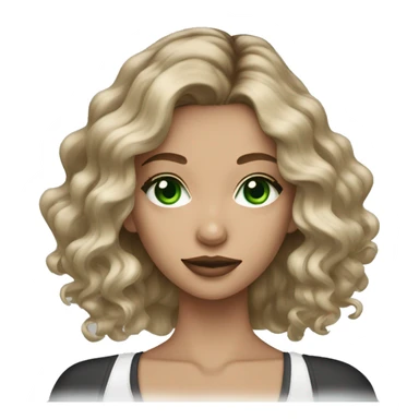 dark blonde balayage girl green eyes sticker