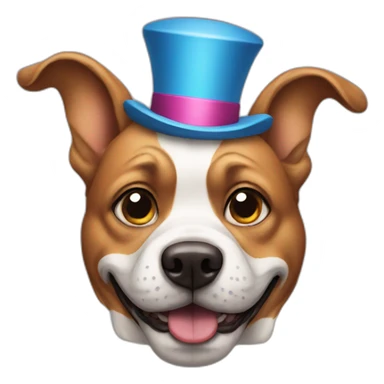 dog with clown face sticker