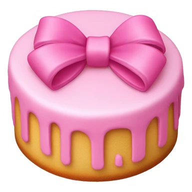 Cake with a bow on top in pink  sticker