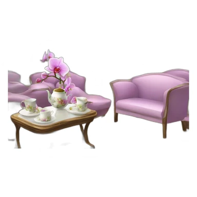 tea room vith orchids sticker