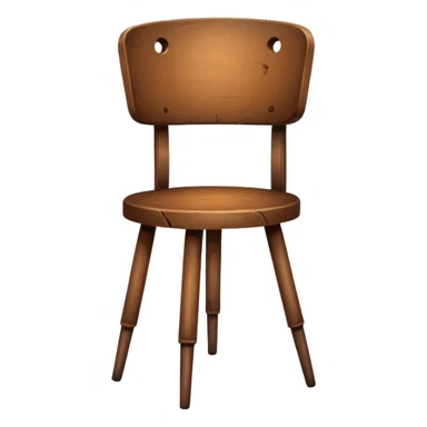 Wooden chair with only three legs sticker