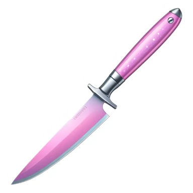 Pink ombre knife with glitter sticker