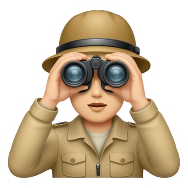 un emoji d'une personne intelligence qui regarde a travers des jumelles sticker