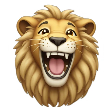 Laughing lion sticker