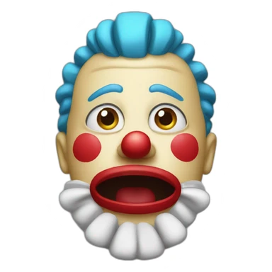 Zipped closed mouth clown sticker