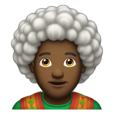 black man dressed for kwanzaa with very big afro sticker