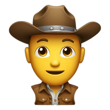 cowboy with two hats stacked on top of each other sticker