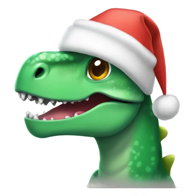 Dinosaur in a Christmas hat sticker