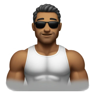 muscular guy with shirt in city sun sticker