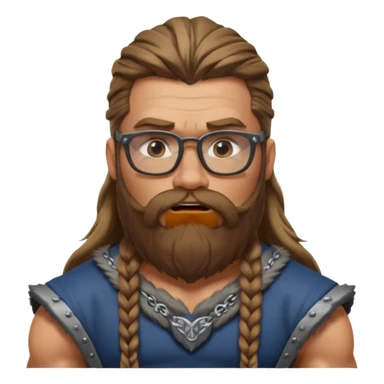 Glasses-Wearing wild viking büst sticker