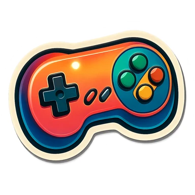 A retro video game controller sticker
