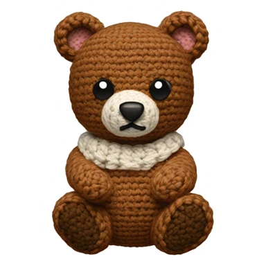Crocheted bear sticker