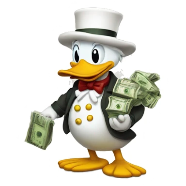 Scrooge McDuck  With a bag of money behind sticker