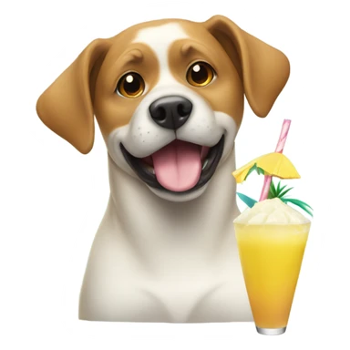 Dog with pina colada sticker