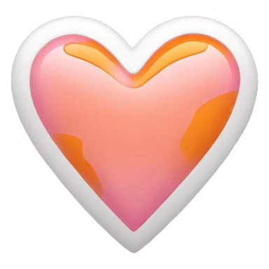 Pink orange and white heart sticker