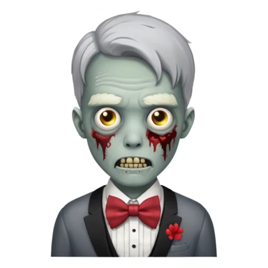 zombie with bow tie sticker