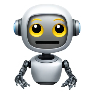 Emoji of robot coding on computer sticker