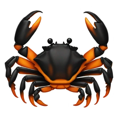 crab half black, half orange burnt sticker