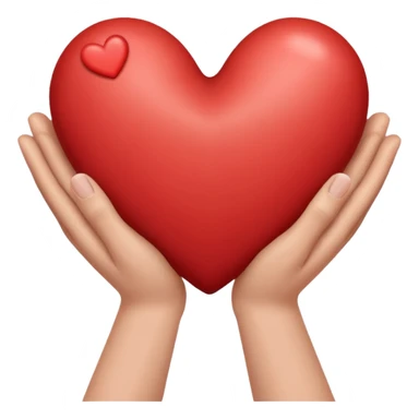 Draw two hands holding a heart sticker