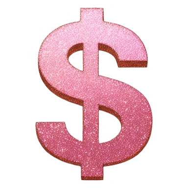 pink glittery dollar sign sticker
