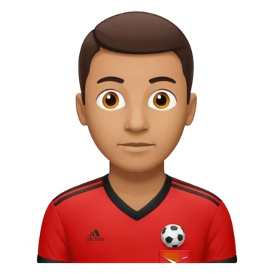 Do a simple soccer referee emoji with a red adidas shirt sticker