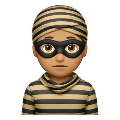 A theif robber emoji,Stripped shirt.eye mask. sticker