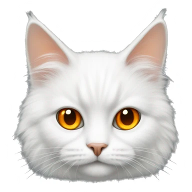 white fluffy cat with orange eyes sticker