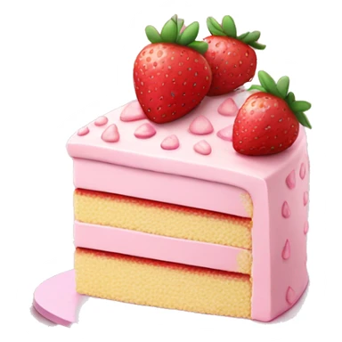 Pink strawberries and cream birthday cake  sticker