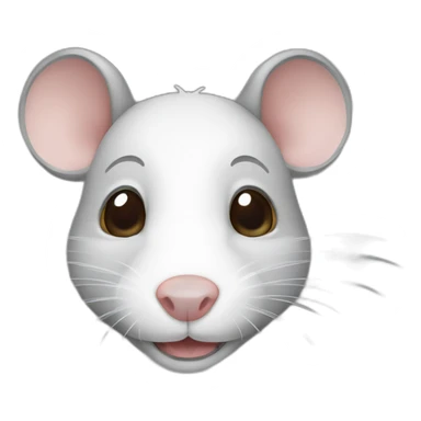 Grey and white rat sticker