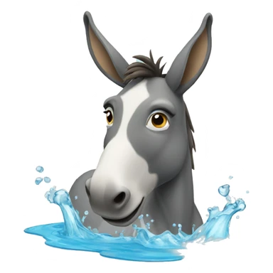 Donkey in water sticker