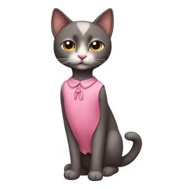 Cat wearing a pink dress sticker