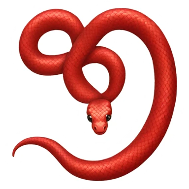 A red snake in the shape of a heart sticker
