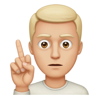 One eyed man sticking up middle finger sticker