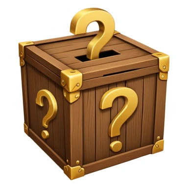 сгенерируй смайл loot box в стили классических смайлов с вопросом  sticker