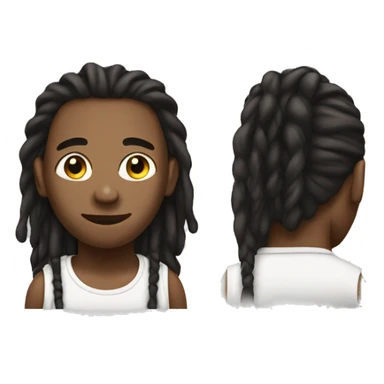 a black guy with dreadlocks in a ponytail  sticker