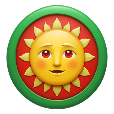 Oben rot Mitte weiß mit einer Sonne unten grün sticker