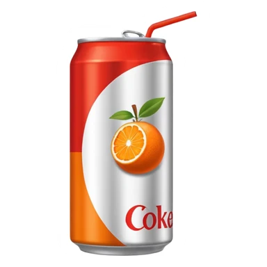 Diet Coke can style in orange with italian flag and orange fruit on the label and the can is orange with a red straw sticker